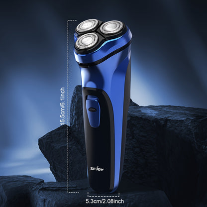 Rasoio Elettrico per Uomo, Rasoio da Viso Ricaricabile con Trimmer Pop Up, Adatto a Pelle Bagnata e Asciutta