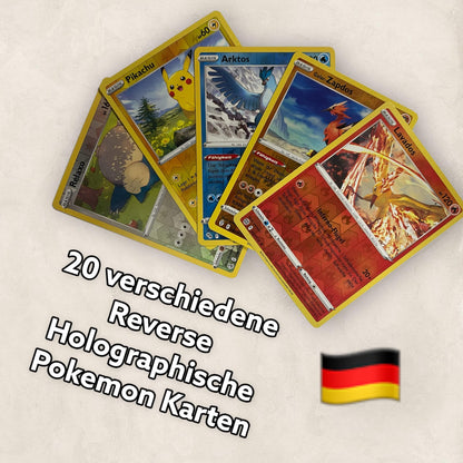 Carte Pokémon Originali 20, Inglese Reverse Holo Glitter, Carte Pokémon Rare Olografiche Reverse Varie da Set Attuali + Protezione Spedizione Heartforcards®
