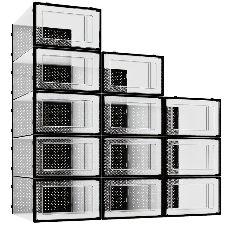 Set da 12 pezzi, Scatola per scarpe trasparente con apertura laterale, Scatola porta scarpe a grande capacità, Mobiletto/Scatola porta scarpe per la casa