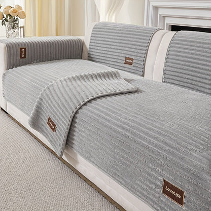 1 pz Copricuscino di lusso per divano | Protezione per cuscino divano in poliestere felpato con retro antiscivolo, texture morbida effetto flanella lavabile in lavatrice - Adatto agli animali domestici, adatto a tutti i tipi di divano, stile moderno