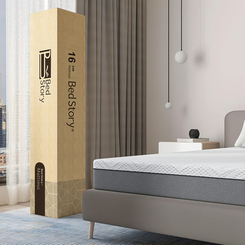 Il materasso ergonomico BedStory combina traspirabilità naturale e vestibilità anatomica per un sonno rinfrescante, con un generoso spessore di 16 cm.