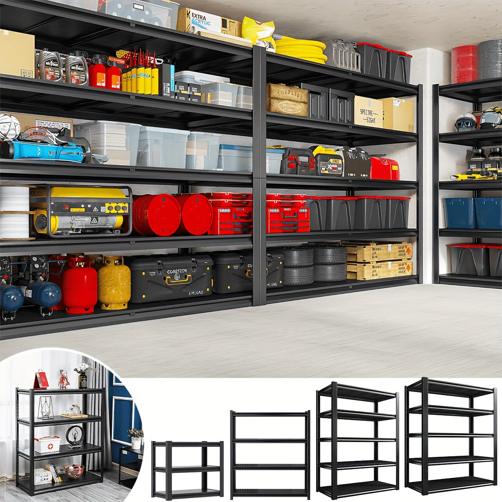 Scaffale portaoggetti in metallo regolabile a 1 pezzo, robusto, a 3/4/5 ripiani, per garage, accessori da viaggio, articoli essenziali da viaggio, adatto per viaggi e uscite, magazzino, cantina, dispensa - Scaffale organizzatore multiuso
