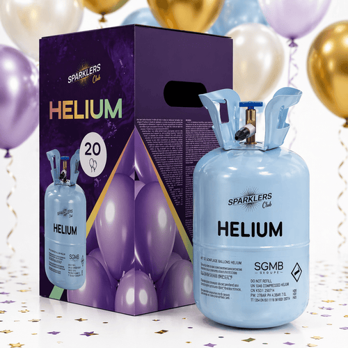 Bottiglia Grande di Elio Gas Elio per 50 Palloncini - Cilindro Monouso Capacità 0.40M3 - Ideale per Halloween, Natale, Matrimoni, Compleanni, Feste - Fai Saliare i Tuoi Palloncini con SPARKLERS CLUB