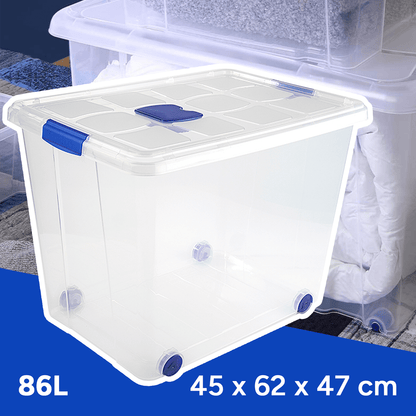 Scatola di Plastica per Organizzare Giocattoli, Libri, Documenti e Coperte - Chiusura Ermetica, Grande Capacità e Resistente - Dekohome