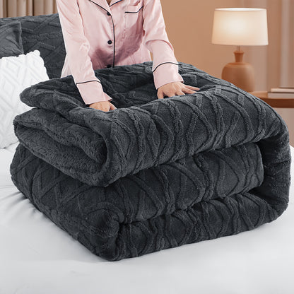 1 pz. Trapunta in Pile di Pelliccia Lussuosa - Biancheria da Letto Spessa, Calda e Ipoallergenica, Design Trapuntato Morbido per un Comfort Accogliente Tutto l'Anno, Trapunta Senza Copripiumino, Elementi Essenziali per la Camera da Letto, Comfort Domestic