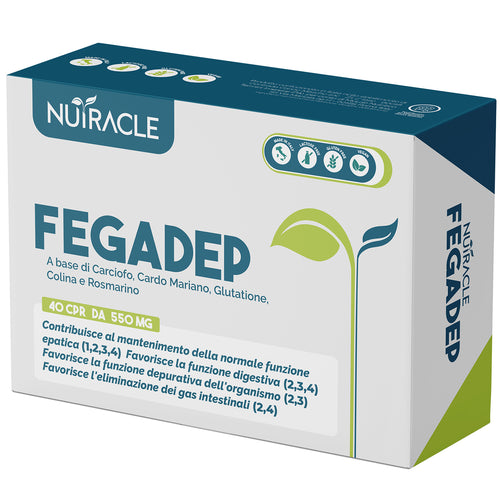 Nutracle FegaDep – Integratore alimentare in compresse con Cardo Mariano, Carciofo, Colina e Rosmarino | 40 unità
