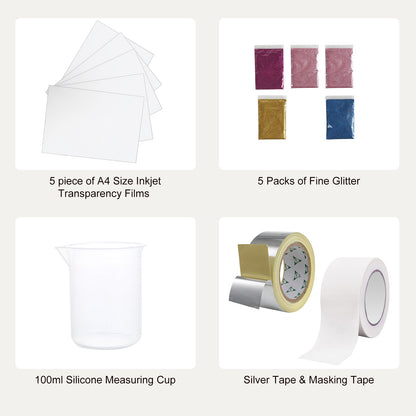 Kit di stampa a schermo VEVOR, 3 cornici in alluminio per stampa a schermo 6x10/8x12/10x14 pollici, 110 rete, 5 glitter e spatole per stampa a schermo e pellicole trasparenti per stampa DIY su magliette