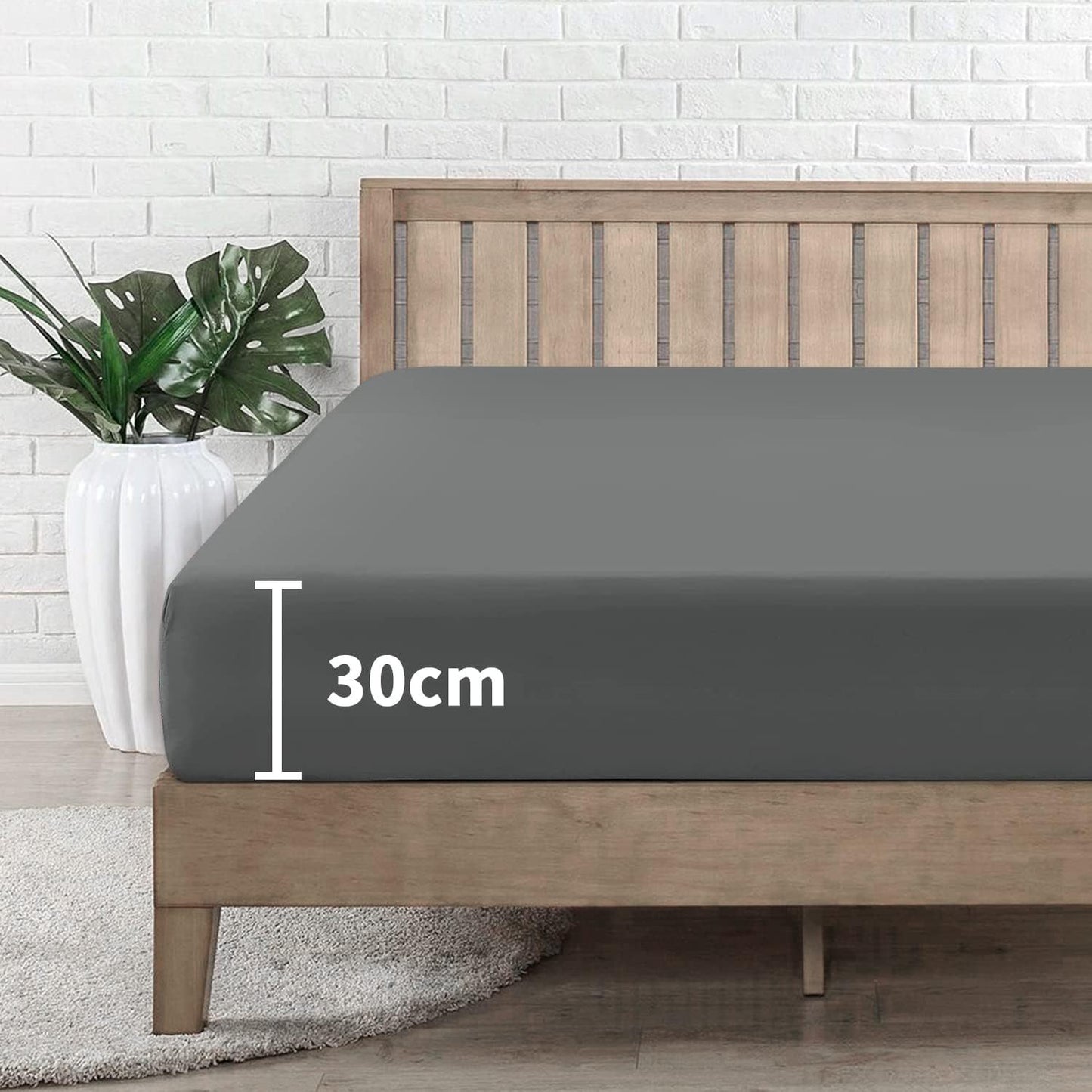 Lenzuolo con angoli 1 pz 100% cotone , 130 g/m², completamente in cotone con pannello cuscino da 30 cm, ipoallergenico, traspirante, adatto per camere da letto, dormitori e camere degli ospiti, biancheria da letto lavabile in lavatrice con angoli elastici
