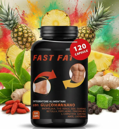 Integratore Naturale con Estratti Vegetali – Glucomannano, Tè Verde, Guaranà, L-Carnitina, Garcinia e Bromelina – 120 Capsule Made in Italy – Spedizione veloce da magazzino locale