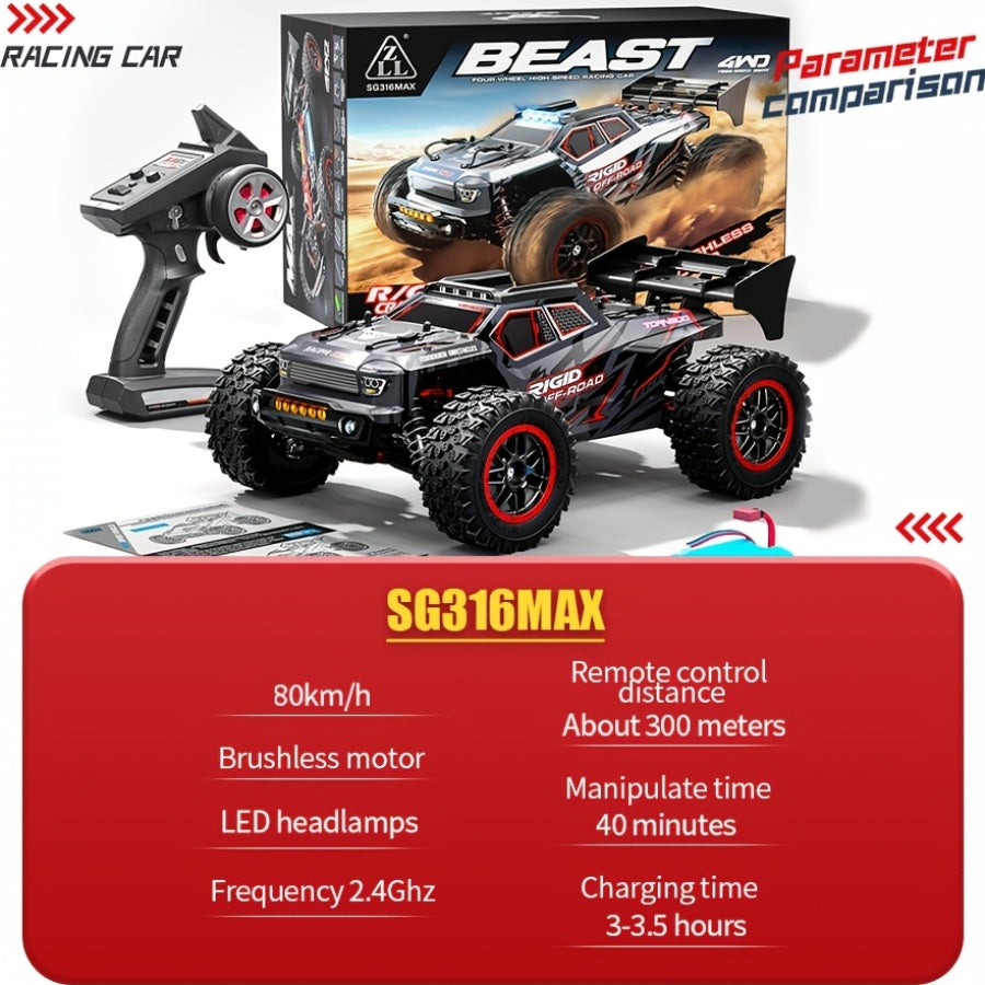 Macchinine telecomandate in scala 1:16 | Motori a spazzola/brushless, telecomando 2.4GHz, batterie, adatte ad e ragazzi, veicoli fuoristrada, rosso, viola, colori misti, materiale plastico, ricarica USB