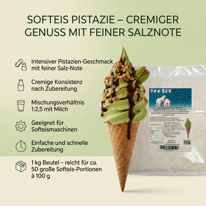 Polvere di Ghiaccio Morbido Orso del Ghiaccio Salato Pistachio 1 Kg per Macchina del Ghiaccio Morbido 1:2.5 Pistachio