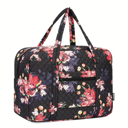 Borsa da Viaggio e Palestra da 25L per Donna - Ispirata ai Fiori di Ciliegio Rosa - Borsa a Mano Leggera e Resistente con Scomparto per Laptop, Multiscomparto, Rosa Pastello/Bianco/Viola per Aereo, Palestra, Weekend, Regalo di Natale