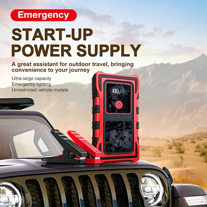 Avviatore d'emergenza per auto 6000A-8000A, display a LED, torcia a LED, ricarica rapida USB, batteria integrata ad alta capacità, portatile e facile da usare, avviatore per auto