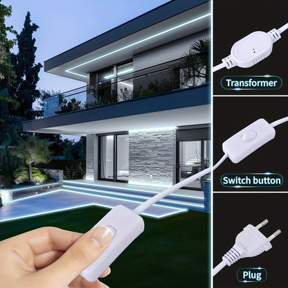 Strisce LED COB, adatte per AC 220V-240V, illuminazione esterna flessibile, con 288 LED per metro. Questa striscia LED adesiva offre un alto contrasto in bianco o bianco caldo, ideale per decorare cucine, giardini e interni domestici.
