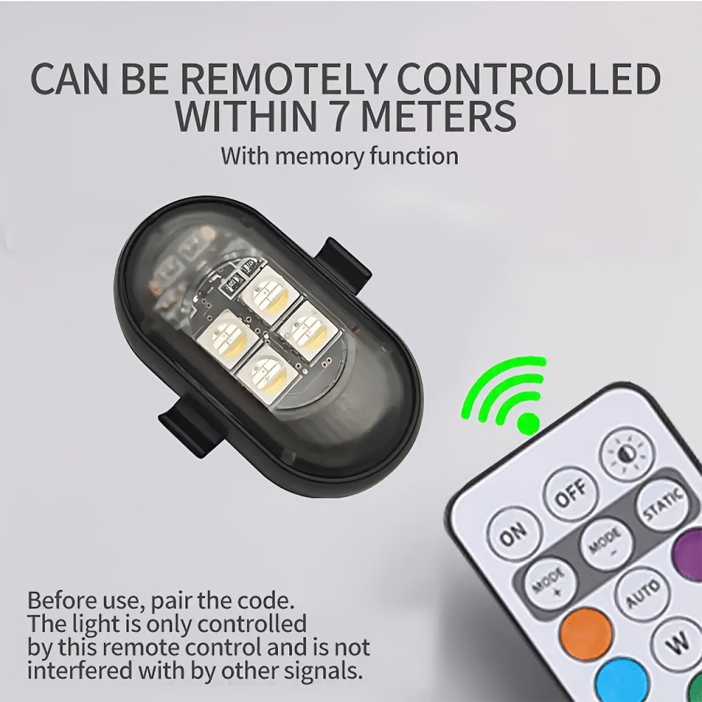 Luci d'atmosfera RGB per auto con telecomando wireless, batteria più grande e LED più luminosi, ricarica rapida Type-C, multimodalità per interni auto