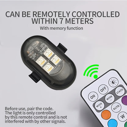 Luci d'atmosfera RGB per auto con telecomando wireless, batteria più grande e LED più luminosi, ricarica rapida Type-C, multimodalità per interni auto