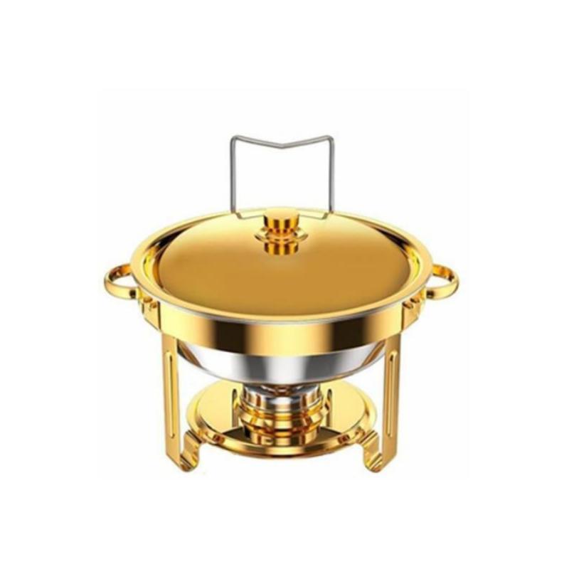 Scaldavivande da buffet in acciaio inossidabile dorato 1/2/4/6 con coperchio per catering, ideale per matrimoni/banchetti di Capodanno, solo per cucinare (solo per cucinare)