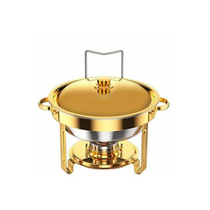 Scaldavivande da buffet in acciaio inossidabile dorato 1/2/4/6 con coperchio per catering, ideale per matrimoni/banchetti di Capodanno, solo per cucinare (solo per cucinare)