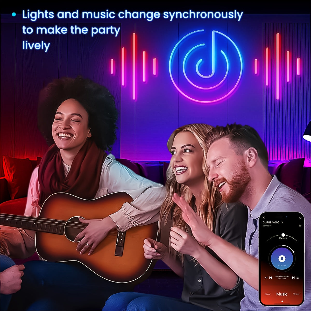 30m/20m/15m/10m/5m Striscia LED RGB Neon con Sincronizzazione Musicale, Striscia Luminosa Flessibile 24V con App e Telecomando, Striscia Luminosa Esterna IP"67", Ideale per Camera da Letto, Stanza e Decorazioni Esterne