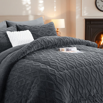 1 pz. Trapunta in Pile di Pelliccia Lussuosa - Biancheria da Letto Spessa, Calda e Ipoallergenica, Design Trapuntato Morbido per un Comfort Accogliente Tutto l'Anno, Trapunta Senza Copripiumino, Elementi Essenziali per la Camera da Letto, Comfort Domestic