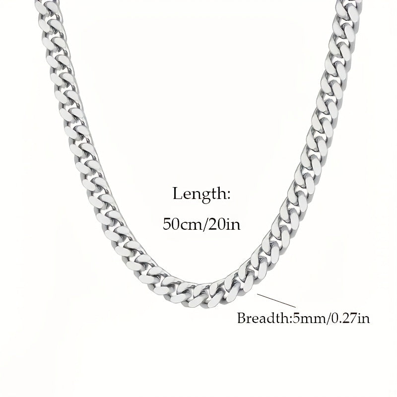 Collana da uomo in argento 925 con catena cubana da 5 mm, stile hip hop per feste, accessori di gioielleria, regali per uomo, San, anniversario, compleanno, regalo per la festa del papà, confezione regalo