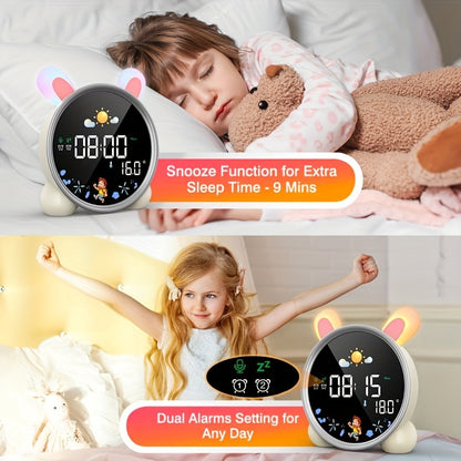 Sveglia Lemnoi, Unisex, a Batteria, Conto alla Rovescia, Funzione Snooze, 3 Livelli di Luminosità e Luci Colorate