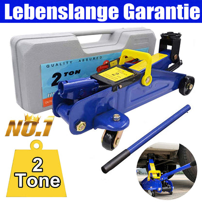 Cric a Ponte Pesante da 2 Tonnellate, Cric a Carrello a Basso Profilo per Auto, Furgone, Riparazione Pneumatici in Garage, Strumento di Emergenza per Cambio Gomme, Capacità di Carico 2 Tonnellate / 4000 Libbre, Altezza di Sollevamento da 5,3" a 12,6", con