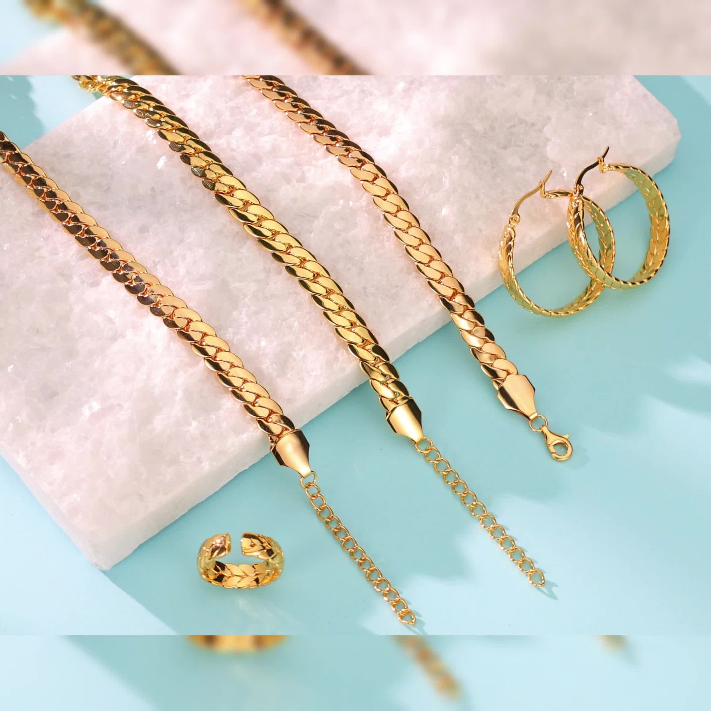 ARTPAGE, Set di gioielli da donna in argento 925, collana + braccialetto + orecchini + anello/ Set da 4 pezzi. Peso totale del prodotto (93,31 g), glamour ed elegante, il regalo perfetto per le donne, ideale per San Valentino, fornito con una squisita con