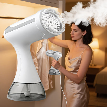 1500W Vapore Portatile Super Potente, Riscaldamento Rapido in 20 Secondi, Serbatoio 'acqua da 350ml Rimozione Pieghe per Casa, Adatto a Tutti i Tipi di Abiti e Tessuti