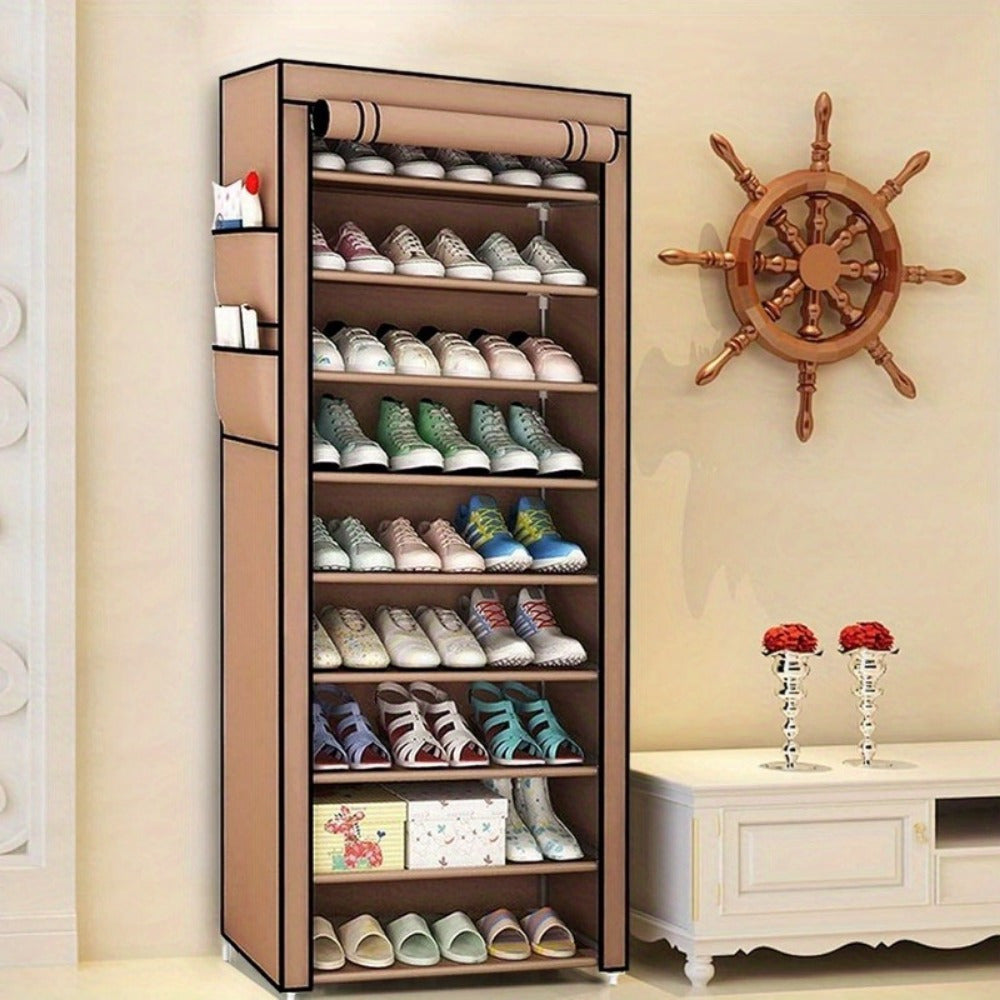 Scarpiera a 9 Ripiani, Armadietto per Scarpe, Contenitore per Scarpe, Capienza di Circa 27 Paia di Scarpe, Scaffale Semplice (58 x 28 x 160 cm)