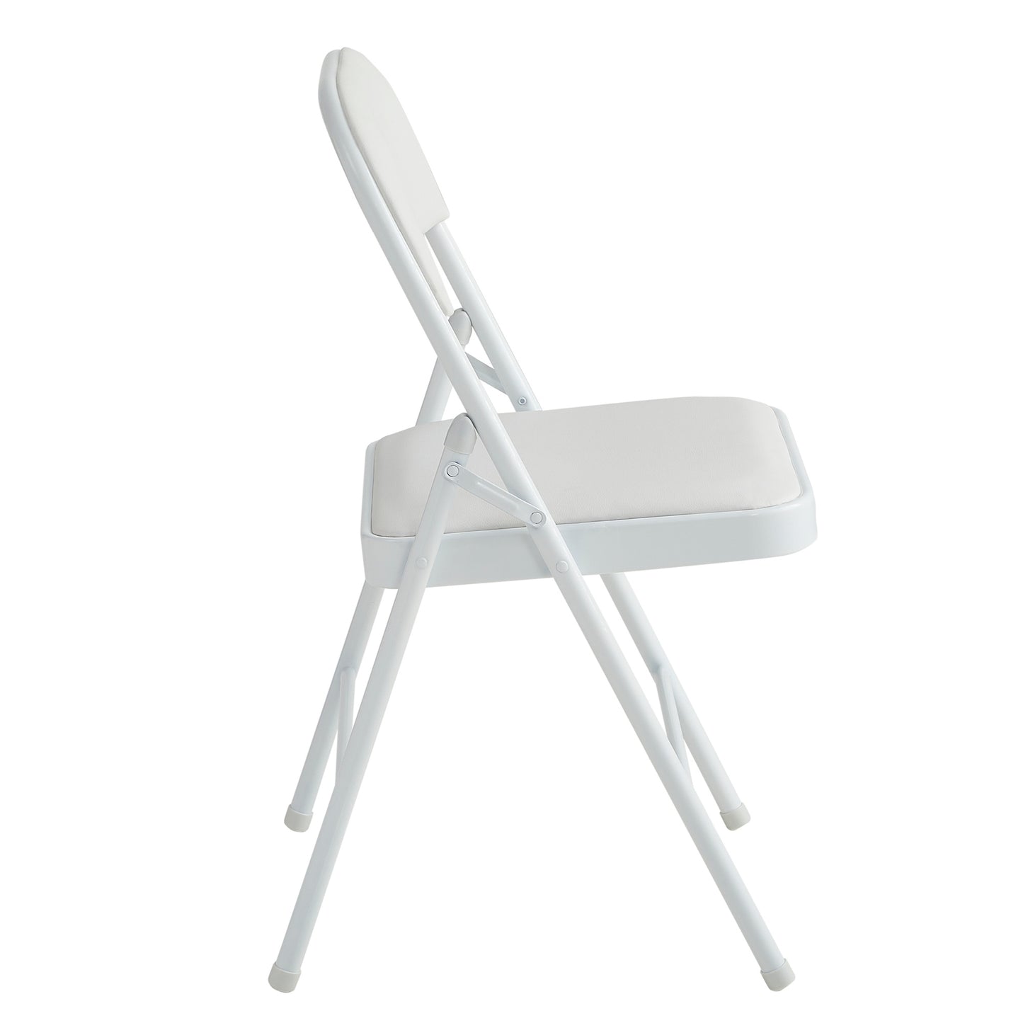 Set di 2 sedie pieghevoli MCC Direct, realizzate in pelle sintetica, con struttura in metallo e sedile imbottito, facili da piegare e conservare per casa, ufficio, sala da pranzo e ricevimento.
