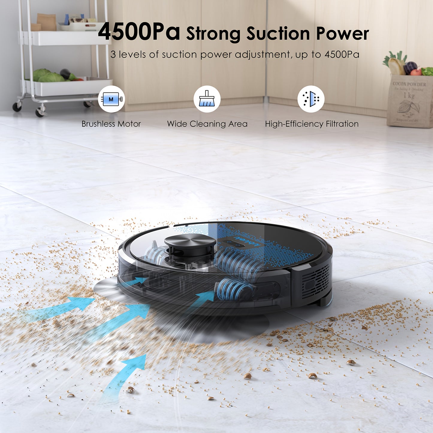 Lubluelu 2025 Ultimo Robot Aspirapolvere e Lavapavimenti B40Plus/Sl60D - Forte Aspirazione 5100Pa, Autovuoto, Mappatura Multi-Piano, Soluzione di Pulizia 3-in-1 per Peli di Animali Domestici, Tappeti e Pavimenti Duri con Funzione di Auto-Ricarica