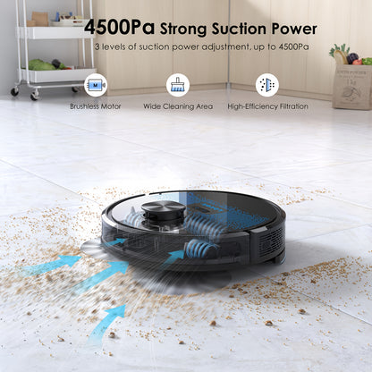 Lubluelu 2025 Ultimo Robot Aspirapolvere e Lavapavimenti B40Plus/Sl60D - Forte Aspirazione 5100Pa, Autovuoto, Mappatura Multi-Piano, Soluzione di Pulizia 3-in-1 per Peli di Animali Domestici, Tappeti e Pavimenti Duri con Funzione di Auto-Ricarica