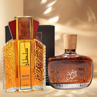 Due profumi classici da uomo, profumi arabi da uomo, set da 2 pezzi, confezionati singolarmente, fragranza legnosa, la prima scelta per regali di festa, adatti per fidanzati e amici