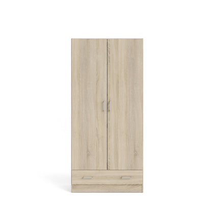 Guardaroba 2 ante Amylya, Mobile camera da letto, Cabina armadio portabiti, Armadio appendiabiti, 79x36 h170 cm, Disponibile in 2 colori