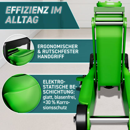 Cric idraulico per auto TRESKO® 2.5 - 3T | Cric idraulico per spostamento auto e SUV con ruote piane e a 360°, include 2 guarnizioni in gomma, tappetino protettivo, guanti