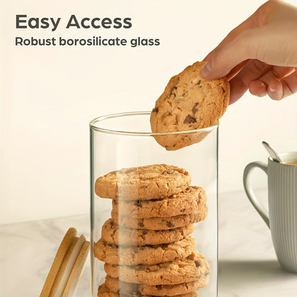 /4 barattoli da cucina in vetro, bambù per cucina e zona pranzo – vista dettagliata 6