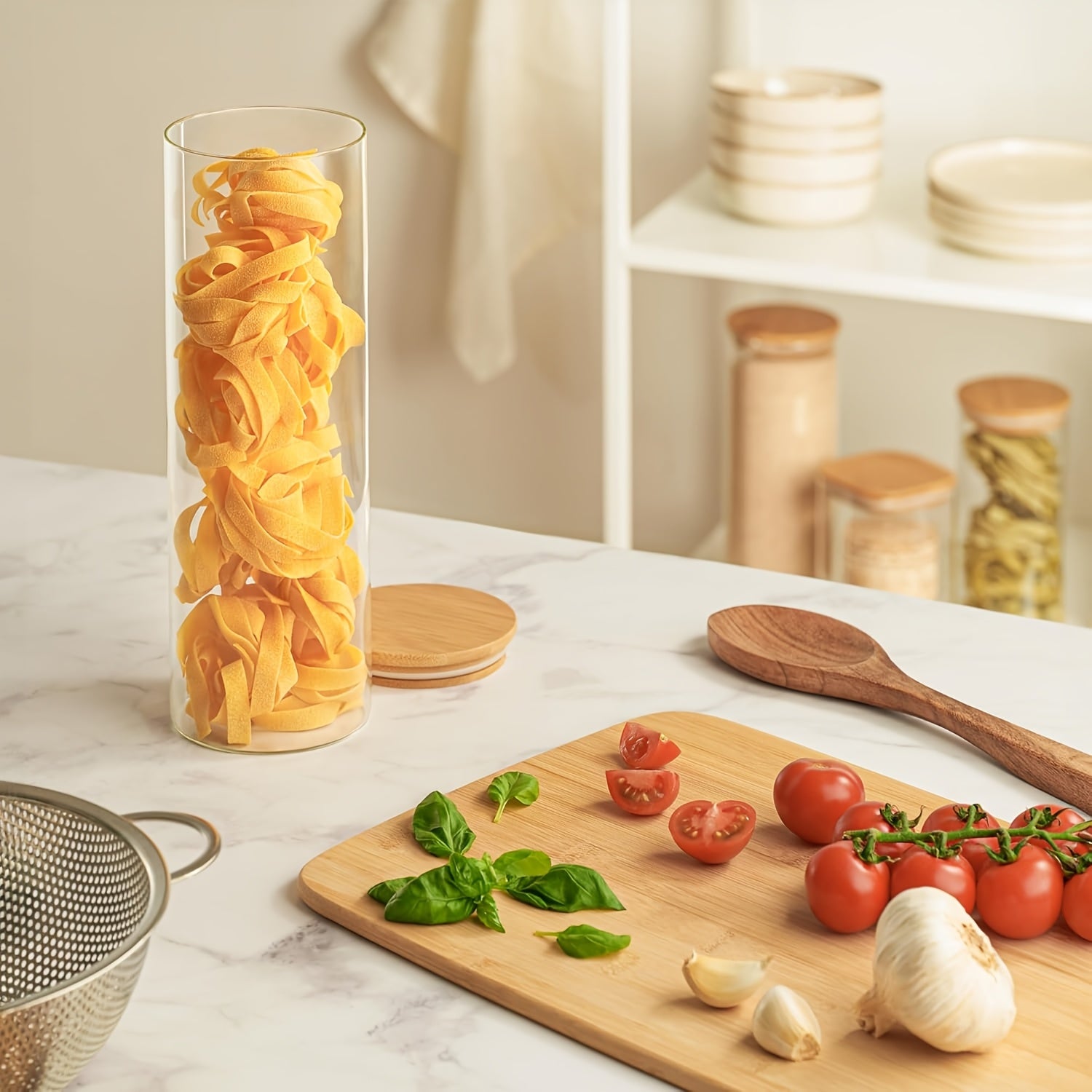 /4 barattoli da cucina in vetro, bambù per cucina e zona pranzo – vista dettagliata 8