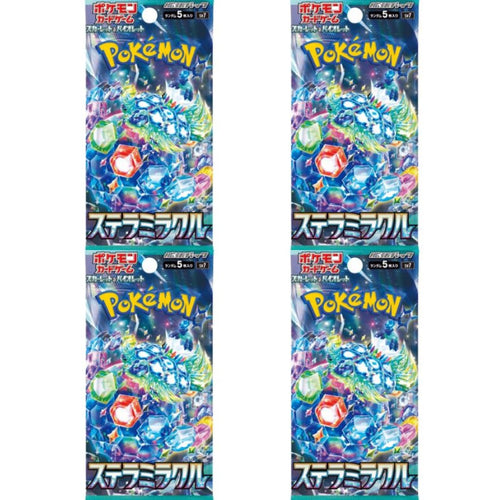 4x Pokémon Stellar Miracle SV7 Booster - Include 4 Booster con 5 Carte Ciascuno - GIAPPONESE