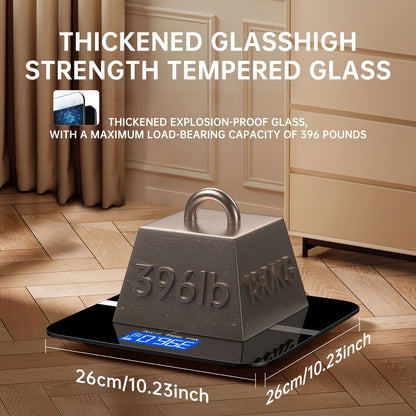 Bilancia Elettronica, 179,62 kg Bilancia Digitale da Bagno, Bilancia di Alta Precisione con Display LCD ad Alta Definizione e Visualizzazione della Temperatura (selezionabile tra KG e Libbre), Piattaforma Ultra Larga, Pesatura Elettronica ad Alta Precisio