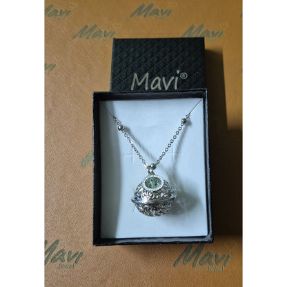 Collana donna in acciaio con pendente richiamo degli angeli colore argento