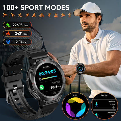 GWENLAND 2024 Smartwatch Avanzato | Oltre 100 Modalità Sportive, Altimetro LED, Previsioni Meteo, Schermo TFT, Corpo in Lega, Cinturino in Silicone - Regalo Perfetto per Appassionati di Outdoor