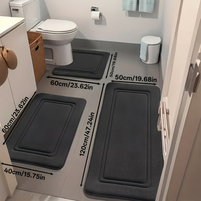 Set di 3 tappeti antiscivolo per bagno, tappetino da bagno ispessito super assorbente, tappetino morbido ad asciugatura rapida, con tappetino per WC a forma di U, tappetino per pavimento del bagno, tappetino da doccia, vasca da bagno, box doccia, accessor