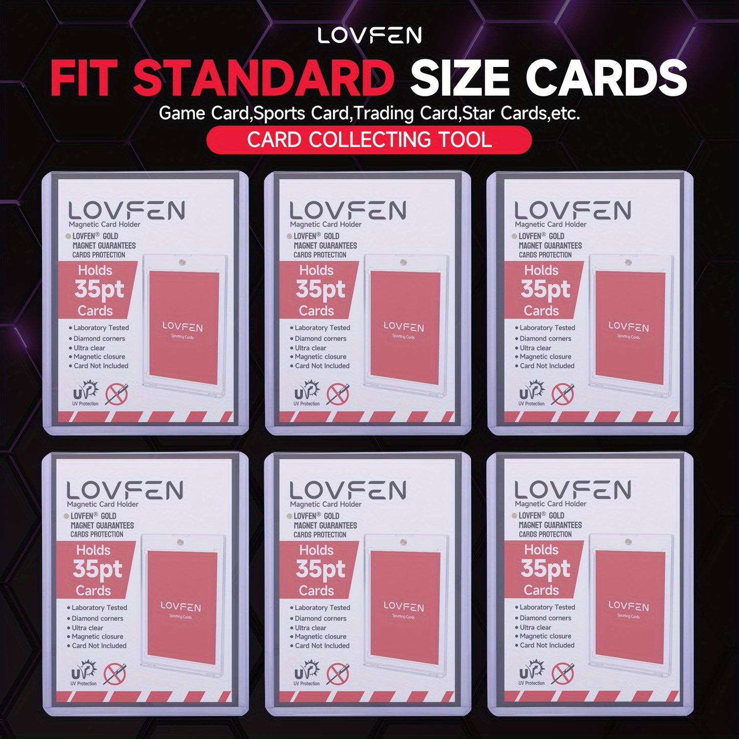 LOVFEN 100/200/500/1000 pz 7,62 cm x 10,16 cm Top Load per Carte - Proteggi Carte Premium in Plastica Rigida da 35 pt, Custodie per Carte in Plastica, per Carte da Collezione Sportive da Gioco di Baseball da Scambio