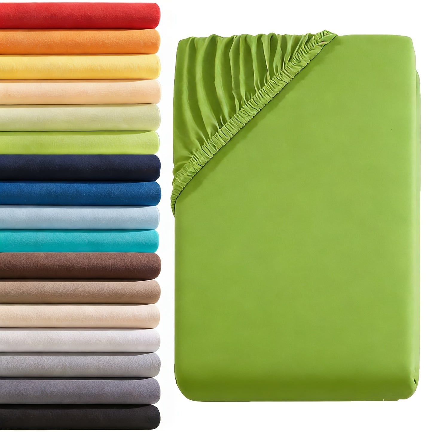 Lenzuolo con angoli 1 pz in puro cotone egiziano 100%, design con elastico tutt'intorno, tinta unita, adatto a materassi da 90x200 a 200x220 cm, traspirante, lavabile, a copertura totale, lenzuolo perfettamente aderente