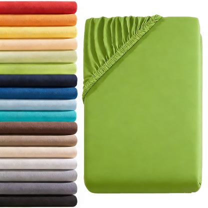 Lenzuolo con angoli 1 pz in puro cotone egiziano 100%, design con elastico tutt'intorno, tinta unita, adatto a materassi da 90x200 a 200x220 cm, traspirante, lavabile, a copertura totale, lenzuolo perfettamente aderente