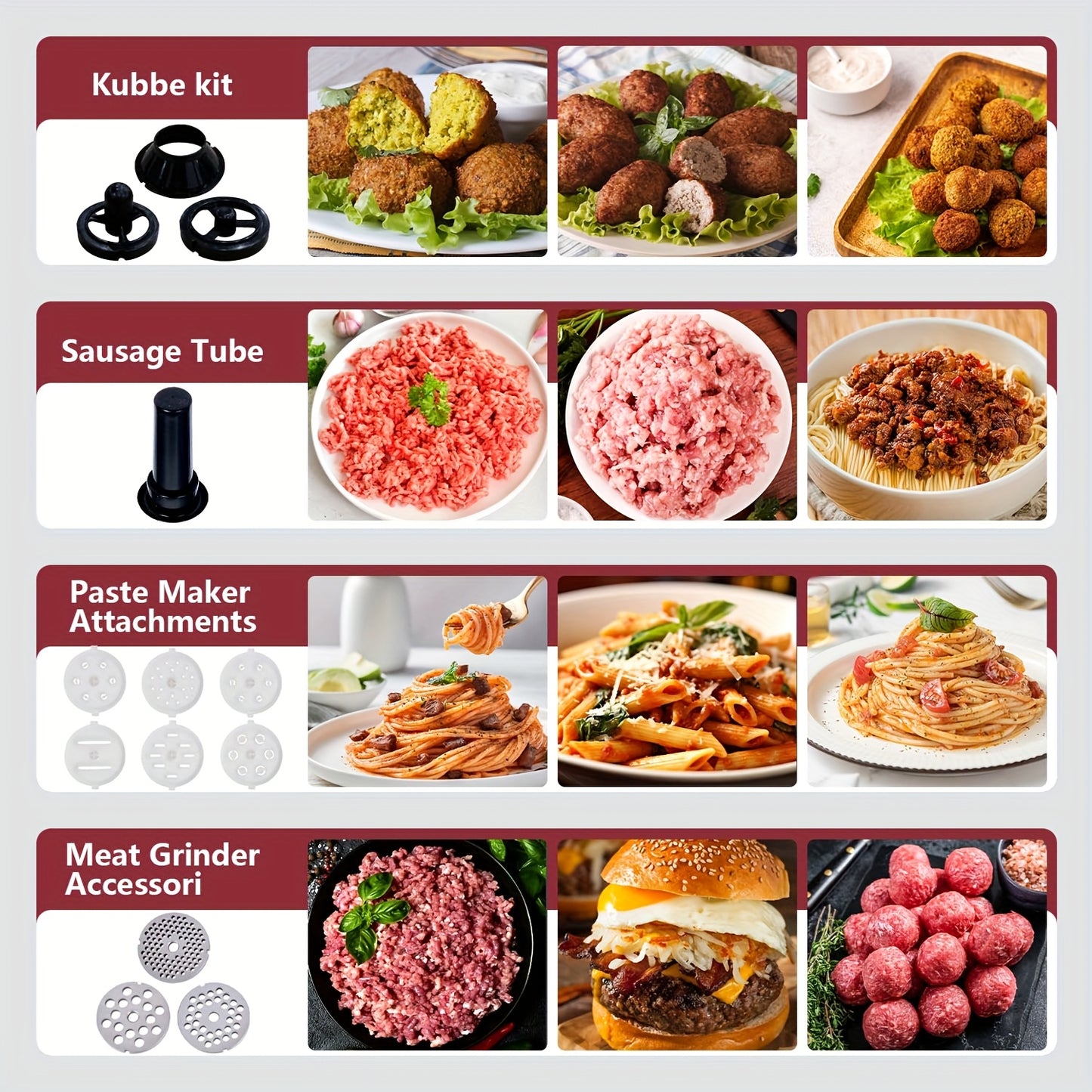 Robot da cucina 6 in 1, 1200W 6 velocità con pulsante a scatto, accessori con ciotola da 6L in acciaio inossidabile, impastatrice elettrica verticale, gancio per impasto, frusta, spatola, accessori per centrifuga, accessori per tritacarne e accessori per