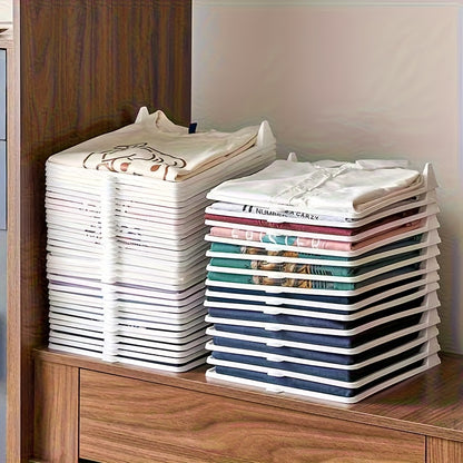 20 Tavole Impilabili per Riporre Vestiti, Organizzatori per Armadio in Plastica, Salvaspazio, Leggere e Portatili, Adatte per Armadi, Dormitori e Uso Domestico, Scaffali per Vestiti Facili da Pulire, Adatte per Camicie, Vestiti, Jeans