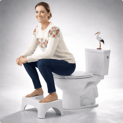 Poggiapiedi Ergonomico per WC 17 cm, Piedistallo da Bagno 42 cm, Sgabello per WC in Materiali Riciclati, Antiscivolo per Adulti e Bambini, 1 pz.