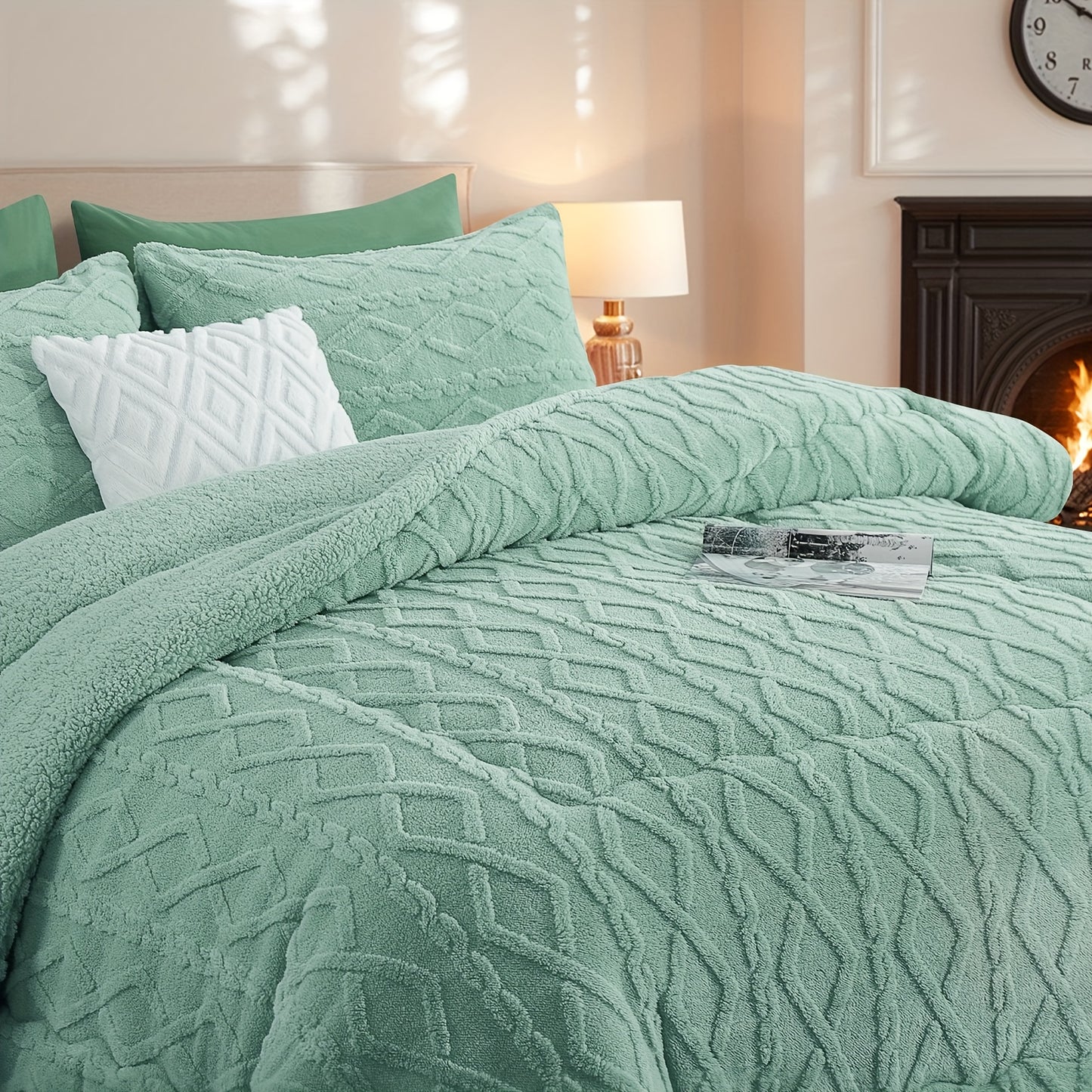 1 pz. Trapunta in Pile di Pelliccia Lussuosa - Biancheria da Letto Spessa, Calda e Ipoallergenica, Design Trapuntato Morbido per un Comfort Accogliente Tutto l'Anno, Trapunta Senza Copripiumino, Elementi Essenziali per la Camera da Letto, Comfort Domestic